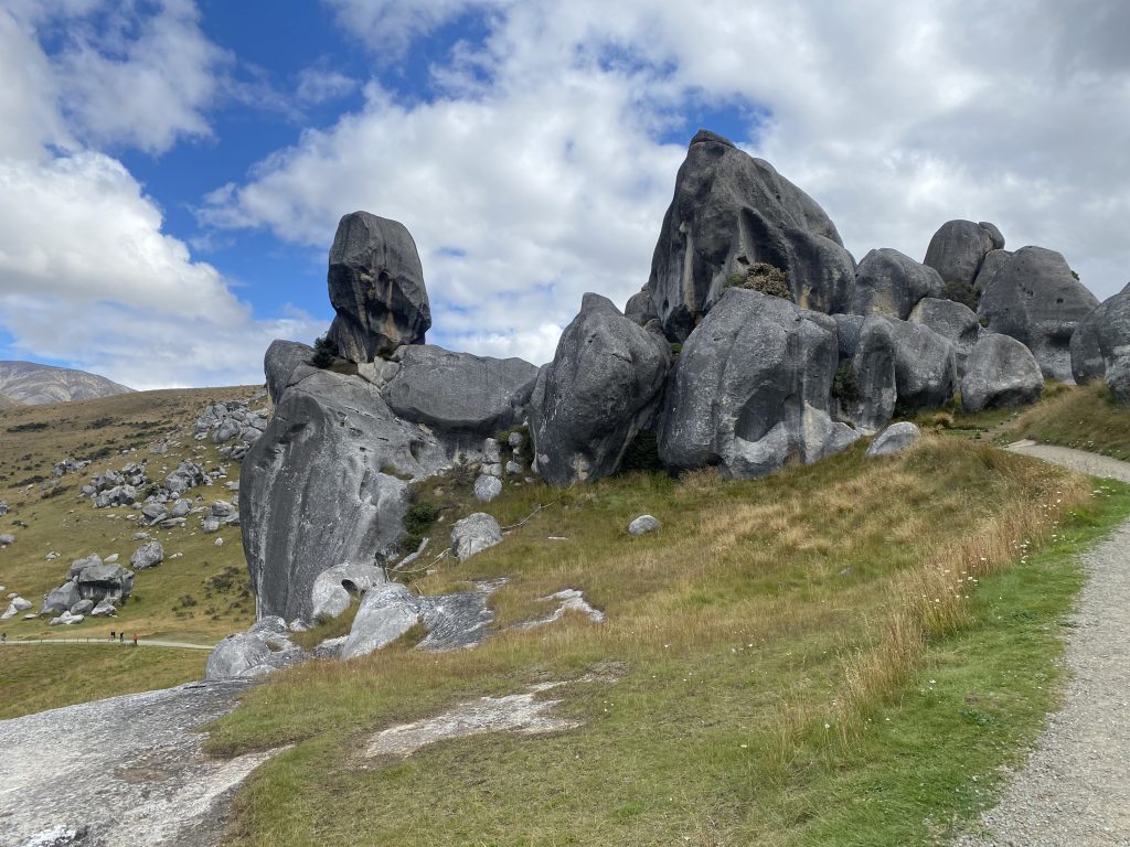 Die Castle Hills Felsformationen in der Nähe von Christchurch auf der Südinsel Neuseelands. 