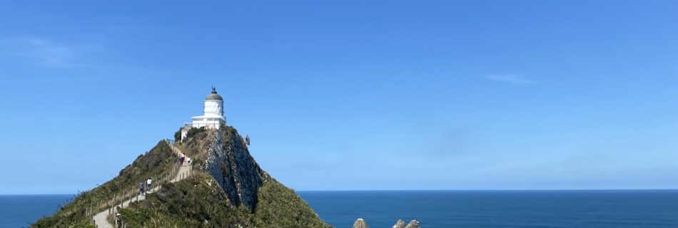 Nugget Point Lighthouse auf der Südinsel Neuseelands.